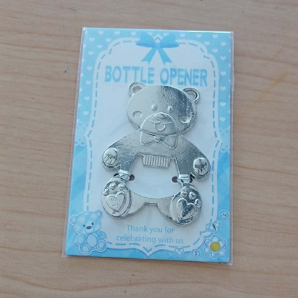 Silver Teddy Bear Bottle Opener - Party Favor